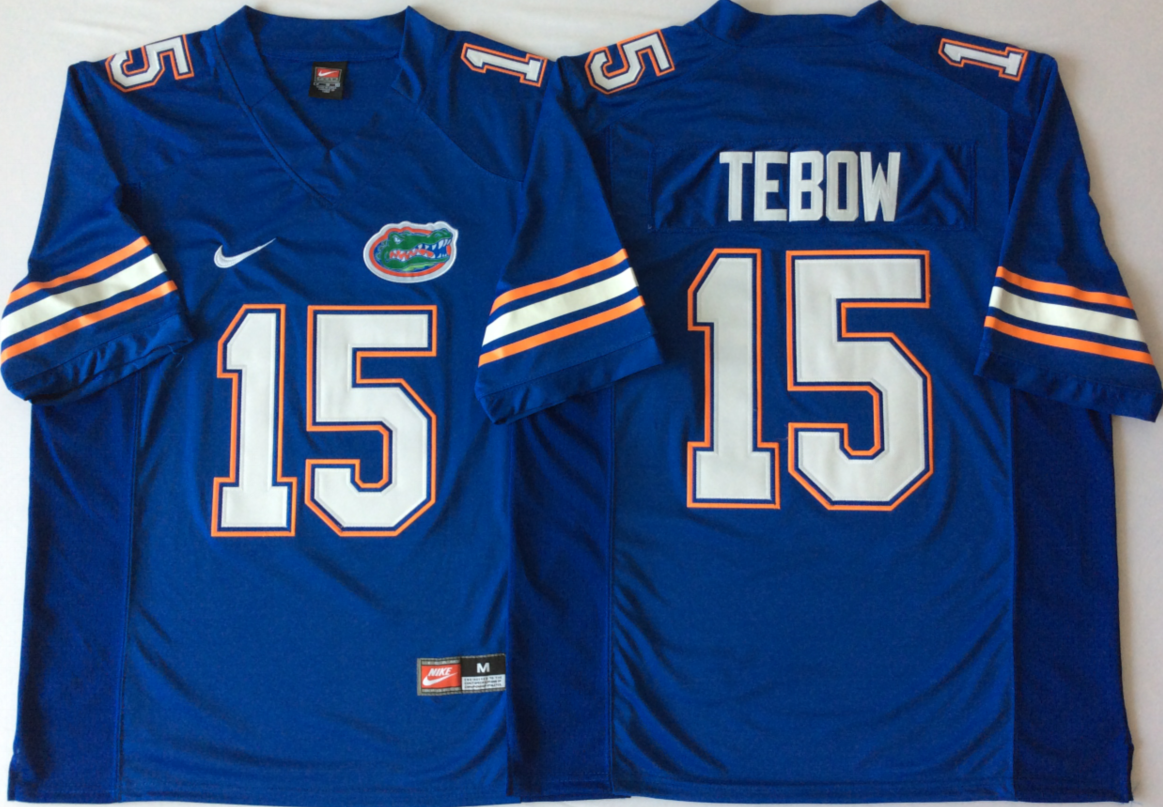 NCAA Men Florida Gators Blue #15 TEBOW